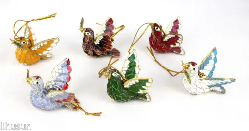 Коллекционные вещи 6 шт. милые Китайские узоры голубь с эмалью ручной работы | Дом