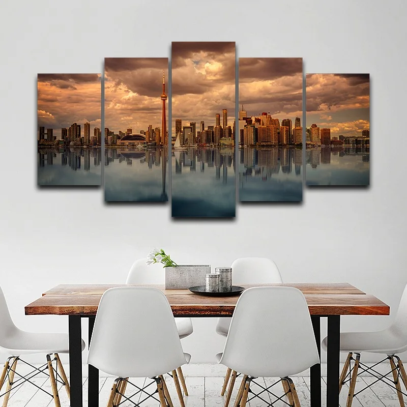 

Modern City Artistic Print Drawing Decor on Canvas Spray Oil Painting Decoration for Home Framed Printed wall art picture AE1302