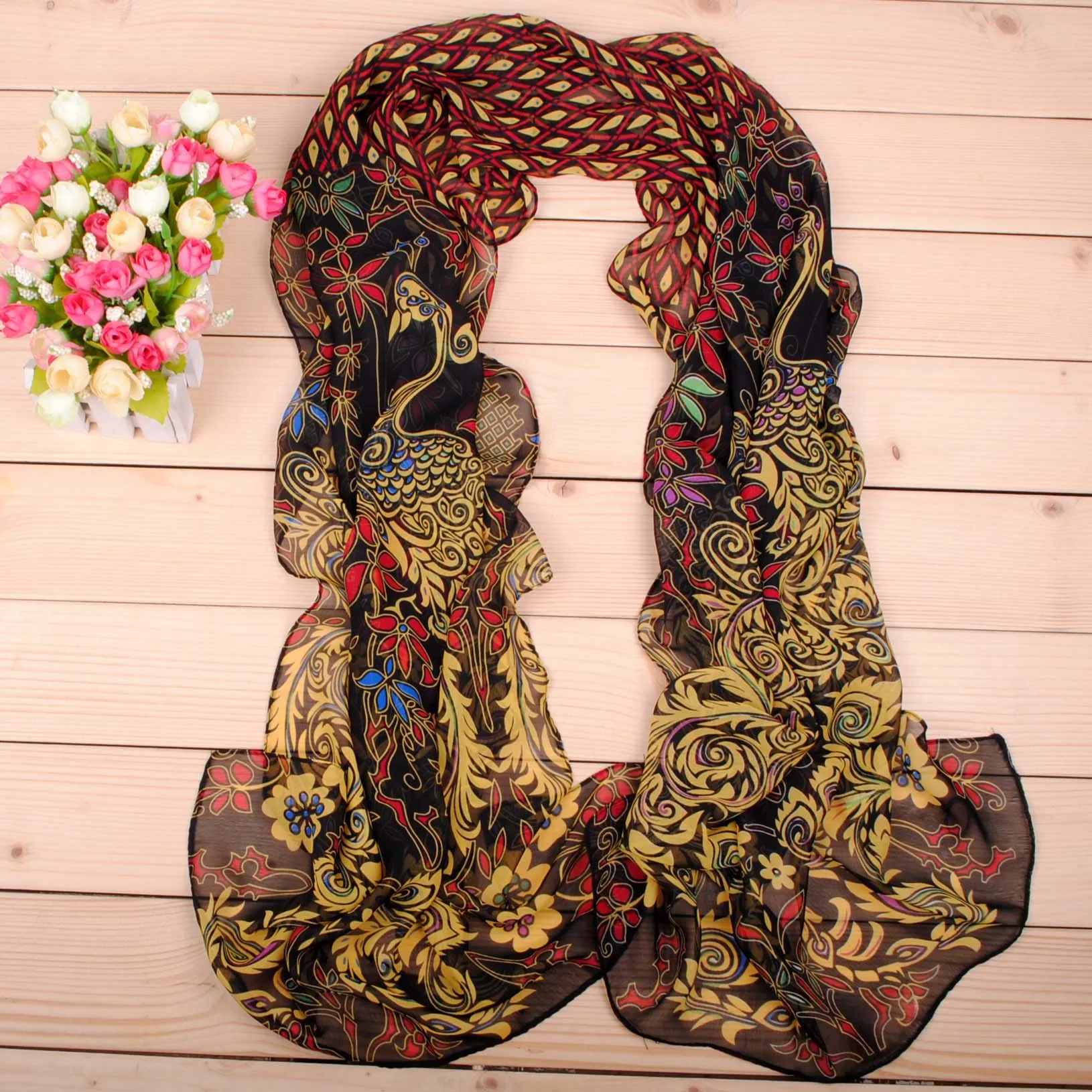 Женский шарф из шелка большой квадратный сатиновый для волос шарфы головы