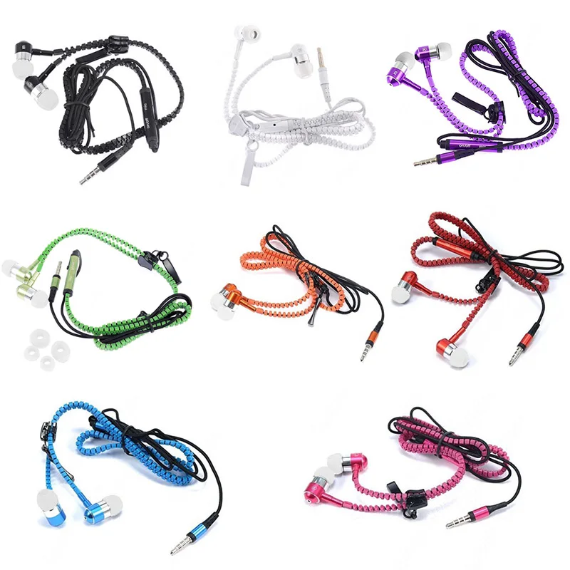 

New Microphone Mic Earbuds Premium 3.5mm Zipper Earphones Headset Sale @JH