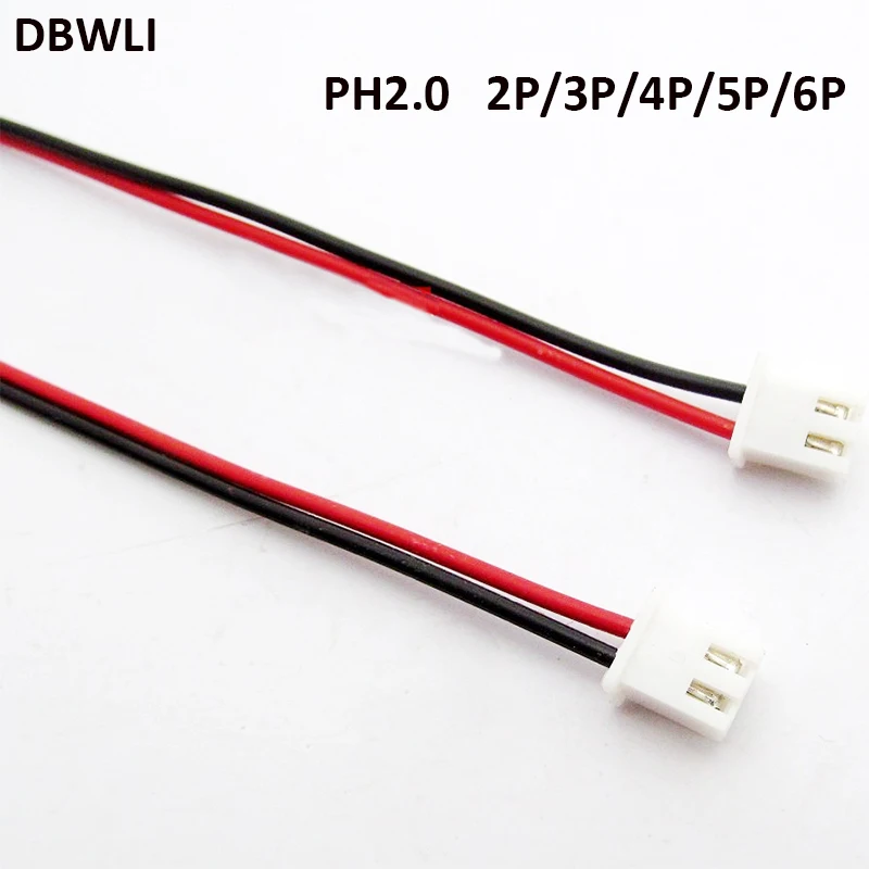 10 шт мини микро мама PH 2 0 мм контактный 2PIN /3/4/5/6P разъем с 80 100 150 200 26AWG кабельные