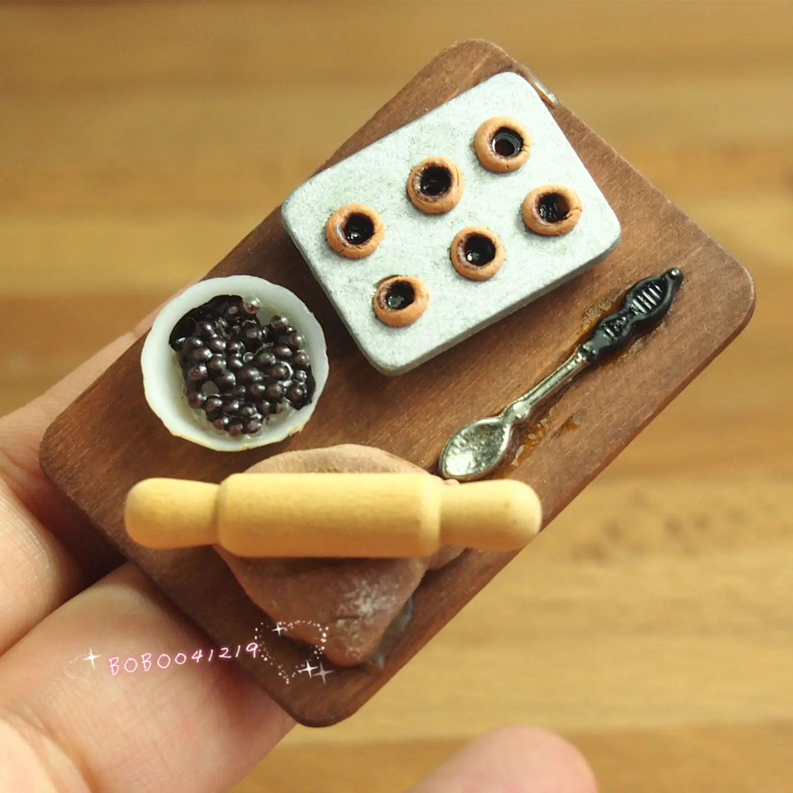 Кукольный домик миниатюрная Кухня Еда черника печенье Длина блока 5 см SPO213|dollhouse