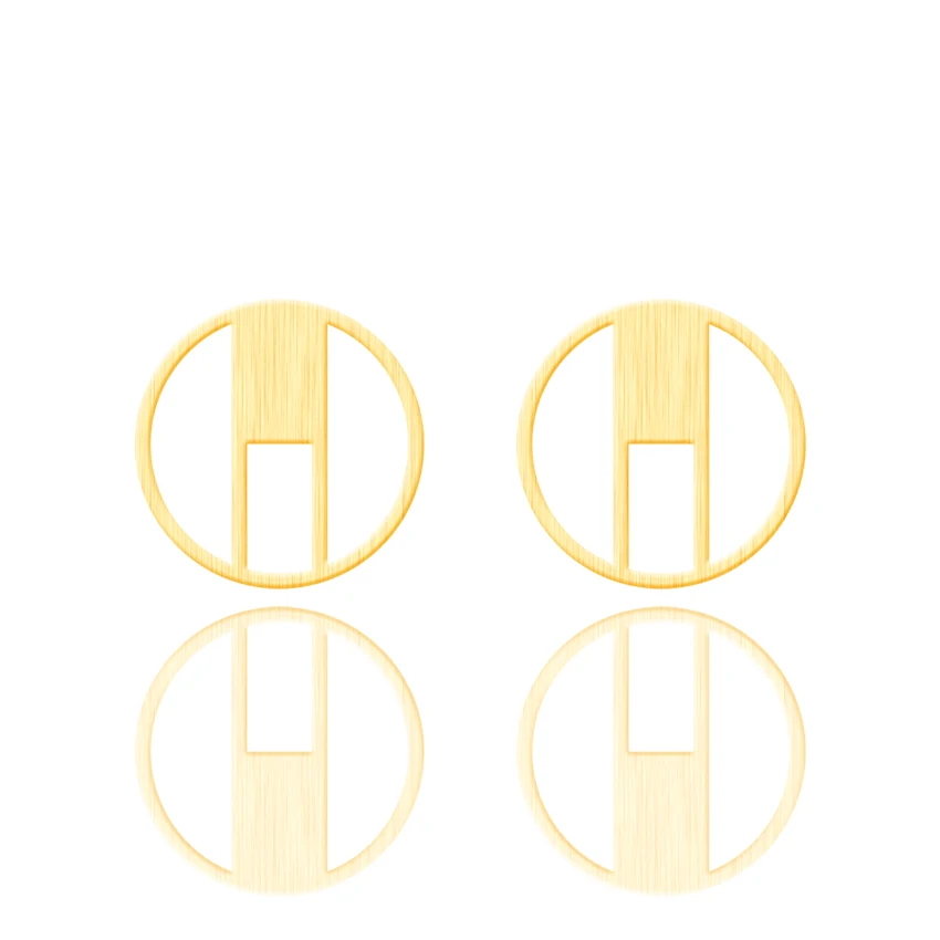 Золото Цвет с геометрическим рисунком виде незаполненного круга S серьги для