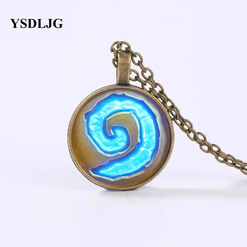 YSDLJG WoW World of Warcraft стеклянный круглый подвесной Амулет ожерелье ювелирные изделия