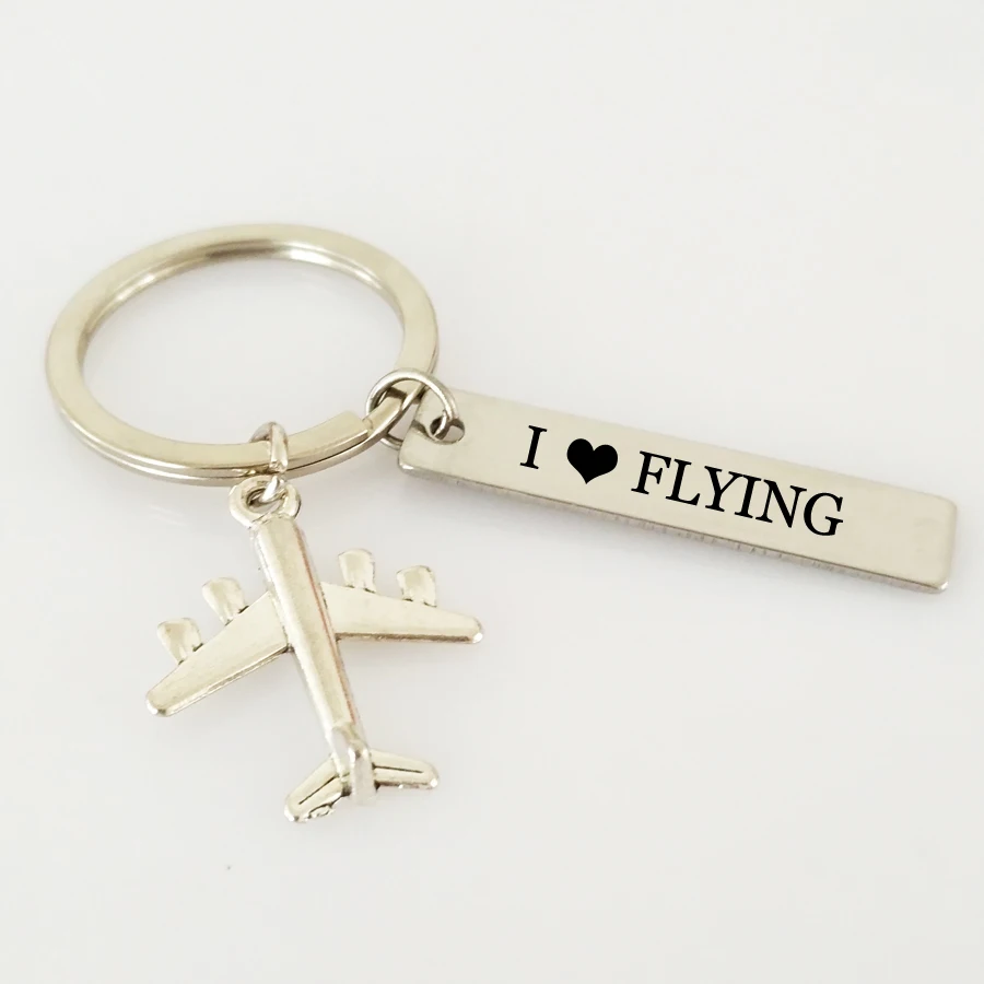 Новый брелок для ключей Chaveiro с гравировкой I Love Flying пилота авиационного персонала