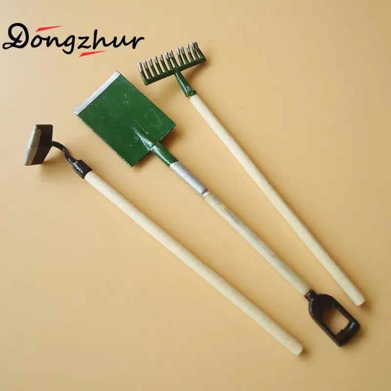 3 шт./компл. миниатюрные садовые инструменты лопата/грабли/мотыги миниатюры для