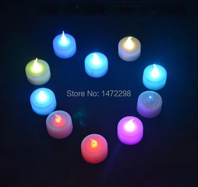 

NEW 12-Pcs Milt-colors Flameless Flickering LED Tea Light Battery Candles Wedding Party Free Shipping