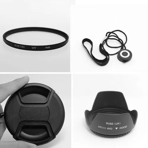 

67MM UV Filter + Lens Hood +Cap+lens cap rope for canon nikon pentax sony camera
