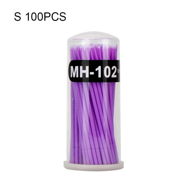 Small x 100pcs Yolix 100 шт микро прочный одноразовый инструмент для очистки ресниц для наращивания ресниц, кисти для макияжа, аппликаторы, кисти для туши, тампоны - Handle Color: Small x 100pcs