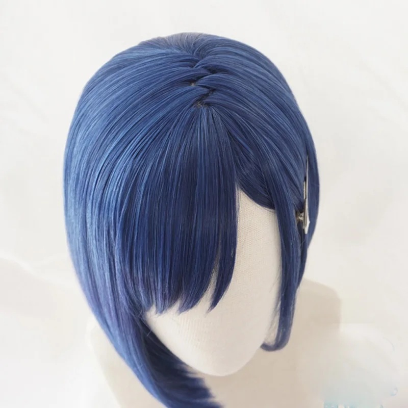 DARLING in the FRANXX 015 Cosplay Wigs Ichigo Wigs 24cm Short Blue Synthetic Hair Perucas Cosplay Wig With  Keychain + wig cap