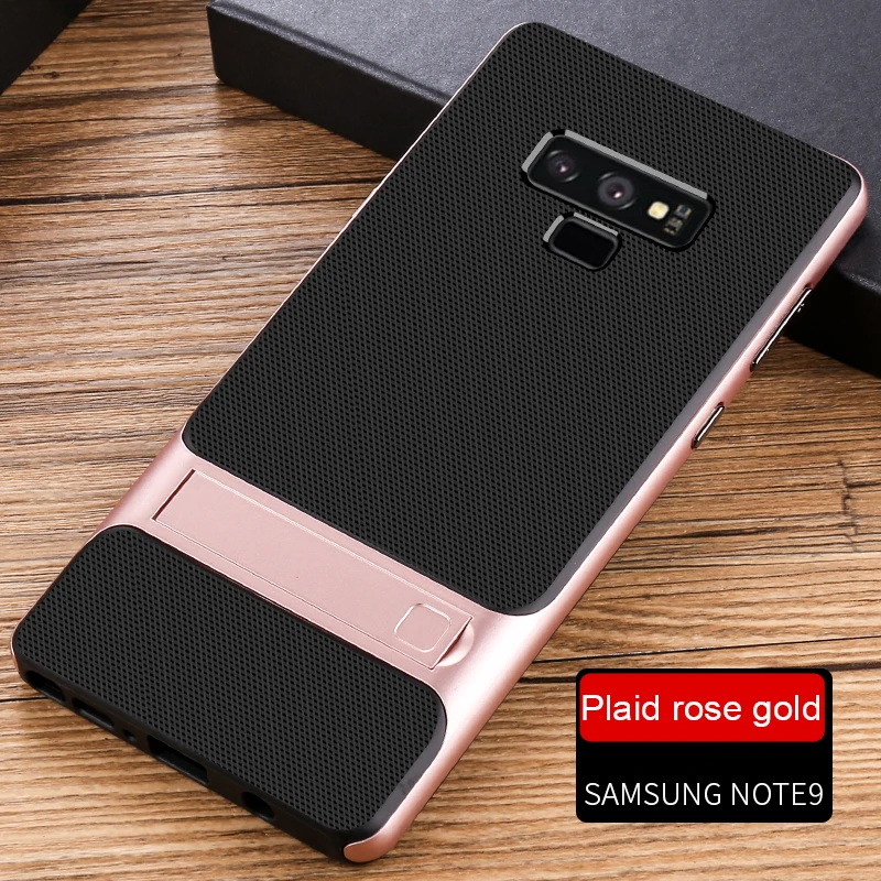 Силиконовый чехол для мобильного телефона, чехол-подставка для samsung Galaxy Note 9, чехол, противоударный, 360, защитный, 3D, гибридный, PC Note9, Fundas Capa, корпус - Цвет: Royce Rose Gold
