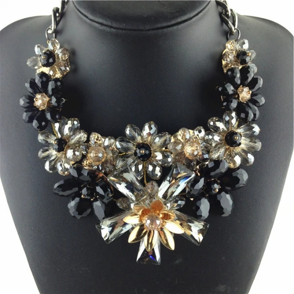 

2017 Sale Chokers Necklaces Women Round Collares & Pendants Collier New Arrival Handmade Crystal Wrap Flower Necklace