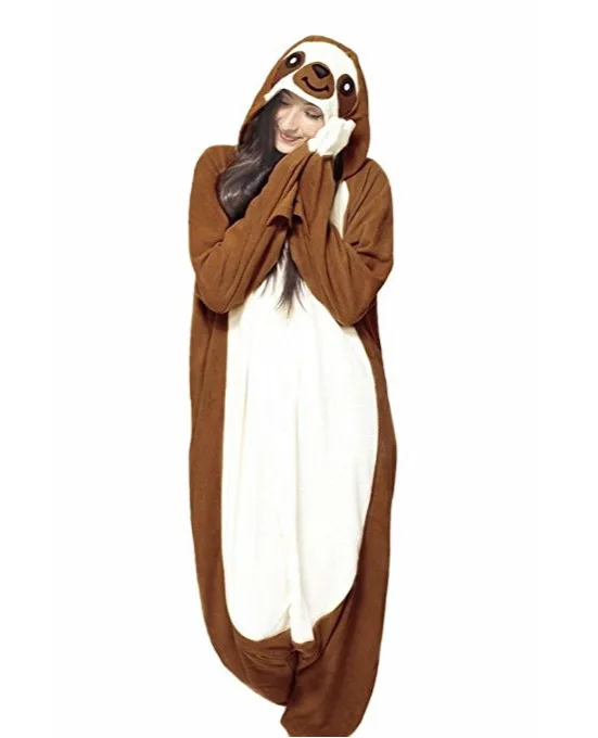 Кигуруми Ленивец Onesie пижамы костюм Косплэй Пижама животных Sleepsuit Комбинезоны для