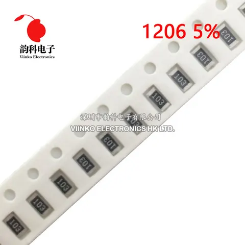 100 шт. 1206 SMD резистор 0R ~ 10 м 1/4 Вт 0 1 10 5% 100 150 220 Ом 1K 330 K 2,2 K 10K 4,7 K 1R 10R 100R 150R 220R 330R 470R 1M