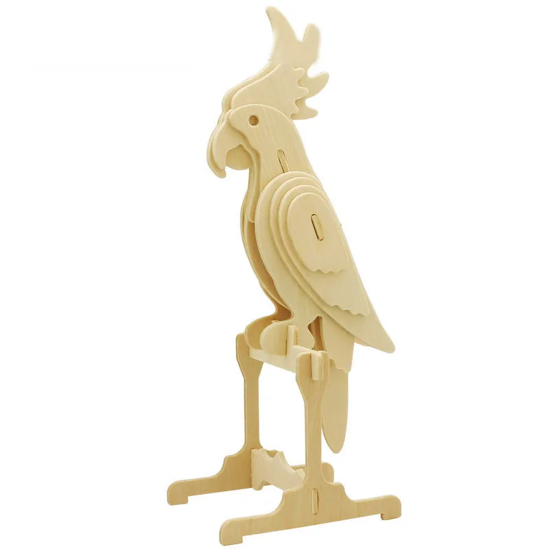 DIY 3D деревянные игрушки головоломка для животных сборка лебедя попугая Бабочка