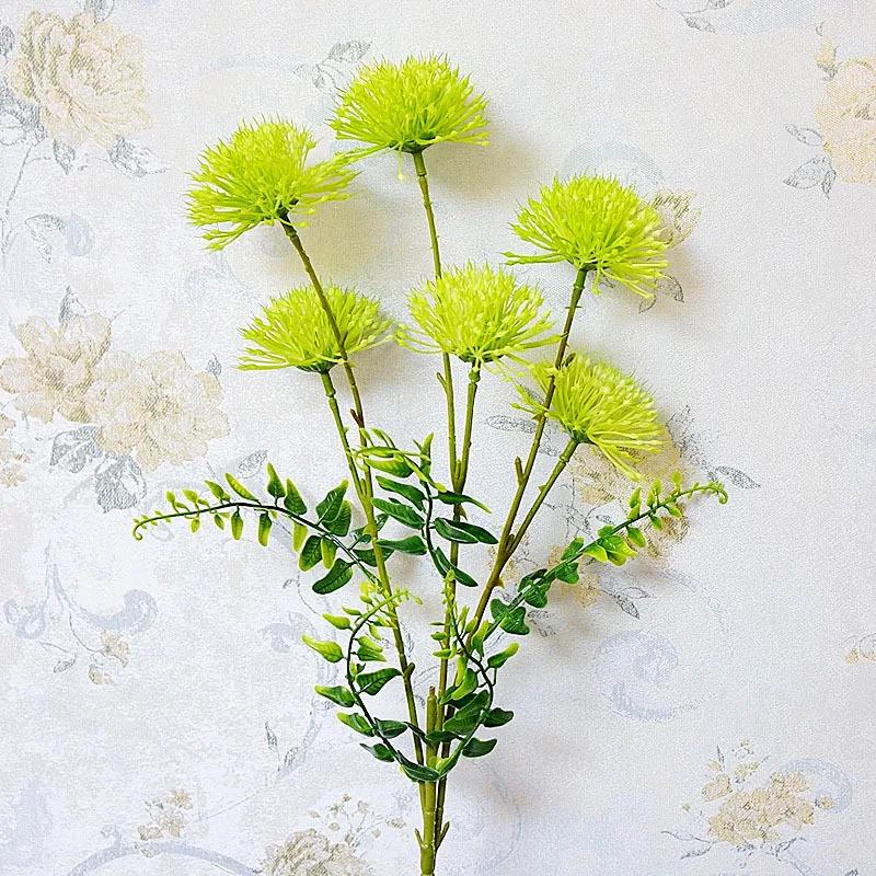 Green Луковый шар с 6 головками, искусственный цветок, украшение для дома, украшение для свадебной фотосъемки, ручная работа, сделай сам - Цвет: Green