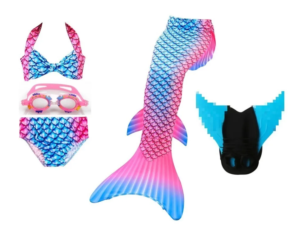Детский купальный костюм русалки бикини для девочек хвост монофин купальник