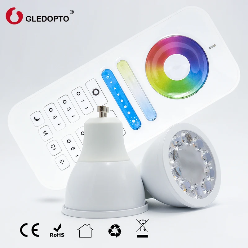 G светодиодный OPTO Gu10 Светодиодный точечный светильник лампа RGBW CCT AC100 40V 2 4G