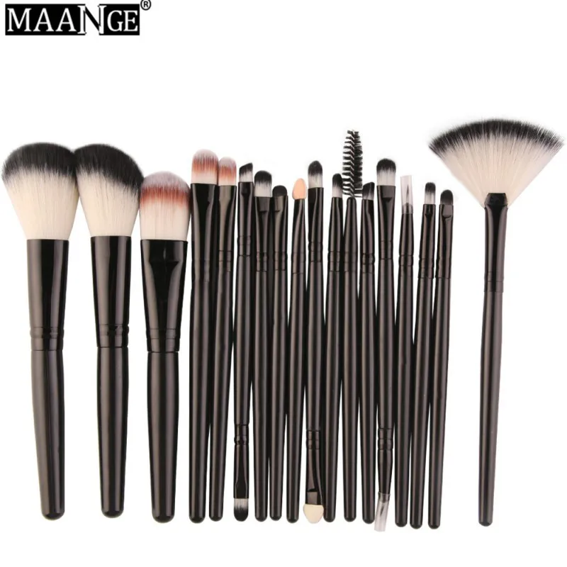 Makeup Brushes Set Powder Foundation Blush Eyeshadow Eyeliner Lip Beauty Make up Brush Tools MAANGE 18 Pcs