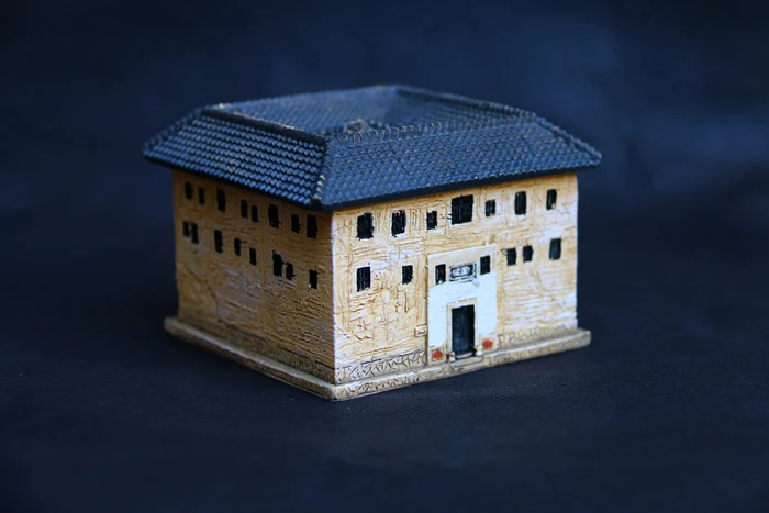 Большое здание Китай Фуцзянь Юндин Hakka Tulou Earthen мир наследия ПВХ фигурка модель