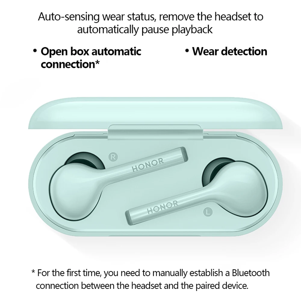 huawei Honor FlyPods Молодежная версия TWS Беспроводные Bluetooth 5,0 наушники водонепроницаемые с микрофоном Музыка сенсорная Беспроводная зарядка