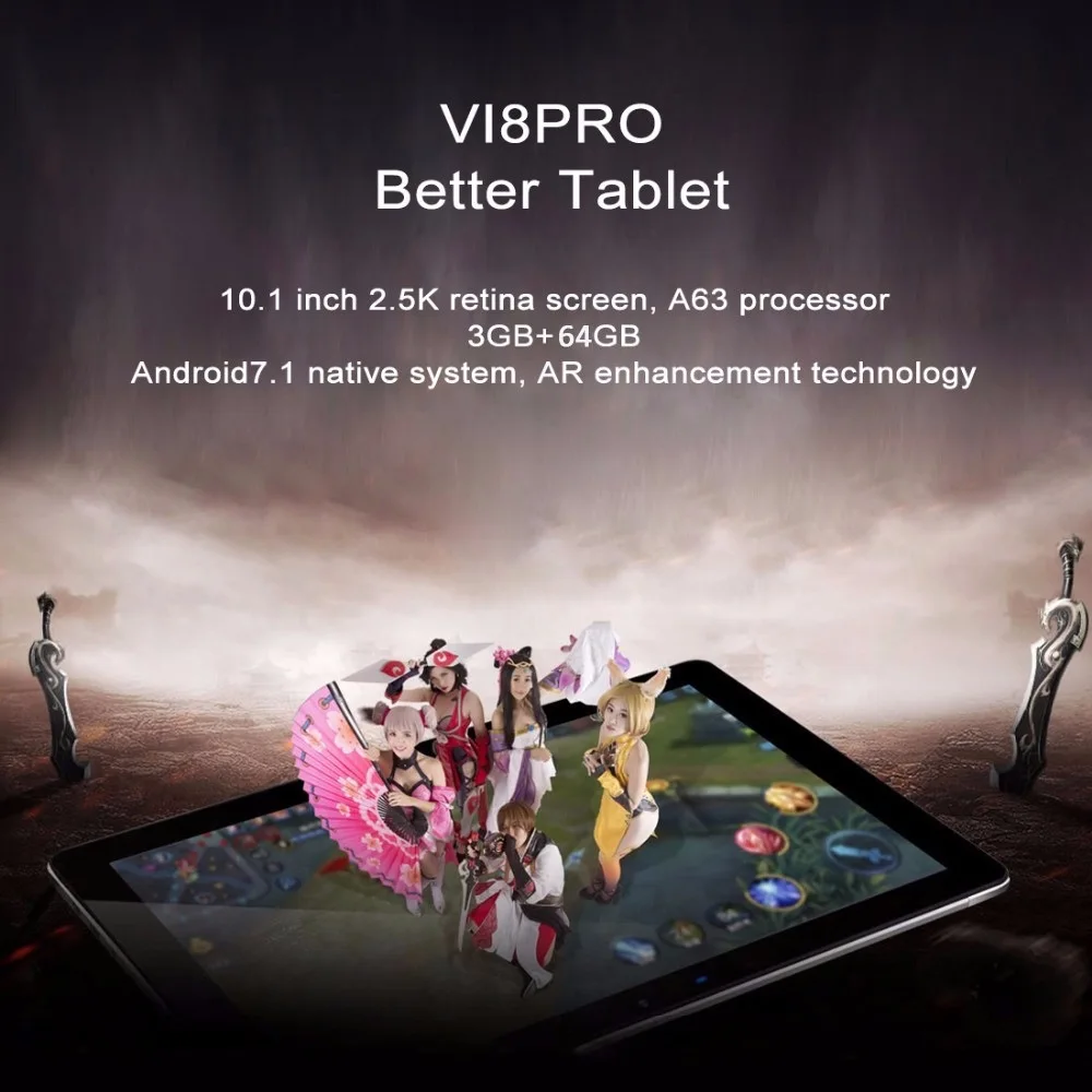 Onda V18 Pro планшетный ПК Allwinner A63 Quad-Core, 3 Гб оперативной памяти, 32/64 Гб Rom 10,1 дюймов 2560*1600 retina Экран Android 7,0 Wi-Fi и Bluetooth
