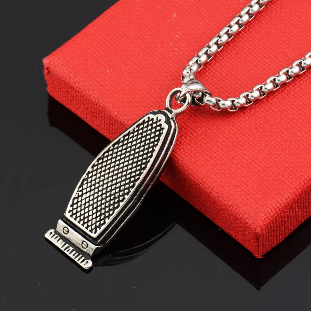 Goofan Hiphop Electric Hair Cutter Pendant Necklace High Quality Stainless Steel Fashion Jewelry for Men Women Gift STN1932 | Украшения и