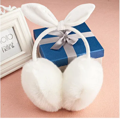 

2017 new Imitation of rabbit hair autumn and winter thermal earmuffs general women lady bowknot ear package AU0056