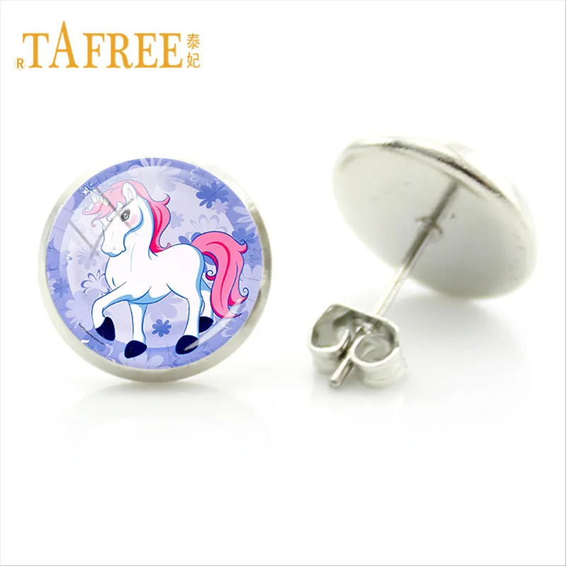 Серьги-гвоздики TAFREE с изображением лошади Единорога | Украшения и аксессуары