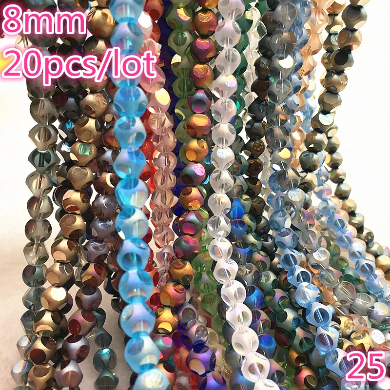 

NEW 20pcs 8mm Austria Crystal Earrings Choker Bead Glass Bead Spacer Bead For Jewelry Making Necklace #25
