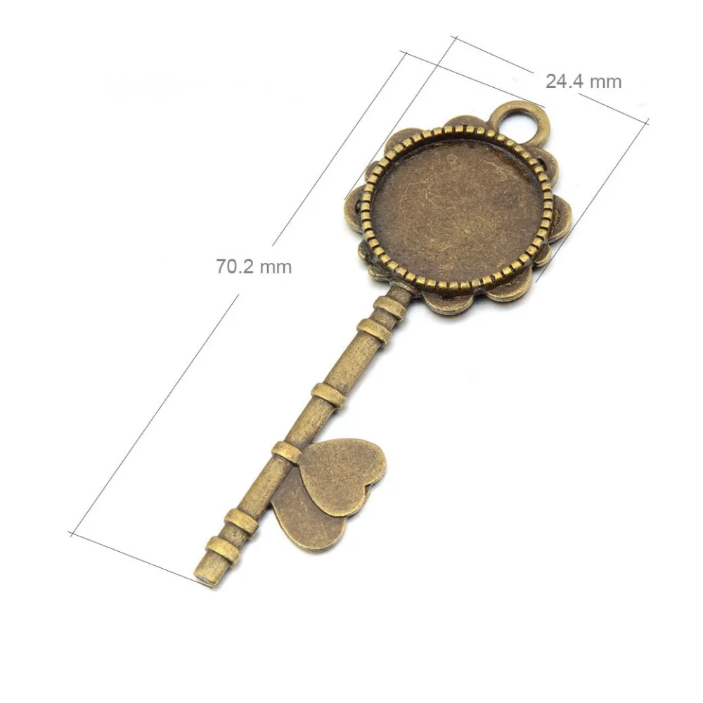 20mm 10pcs Glass Cabochon Cameo Charms Necklace Key Heart Pendants Findings Bases Tray Blank Diy Jewelry | Украшения и аксессуары