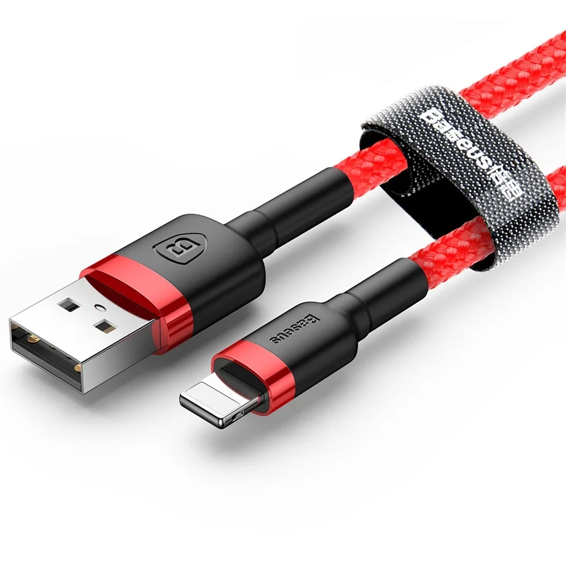 Baseus USB кабель для iPhone XS Max XR X 8 7 6 6s Plus 5 5S SE iPad Быстрая зарядка зарядное устройство кабель для передачи данных кабели для мобильных телефонов 3 м - Цвет: Red