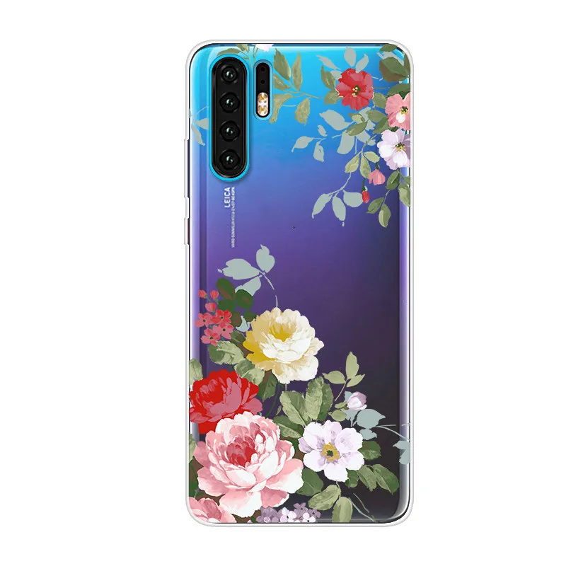 G P30 Pro Чехол для Coque huawei P30 Pro Чехол s Ретро цветок Прозрачный Мягкий ТПУ силиконовый чехол для huawei P 30 P30 Lite P30Pro Fundas - Цвет: G