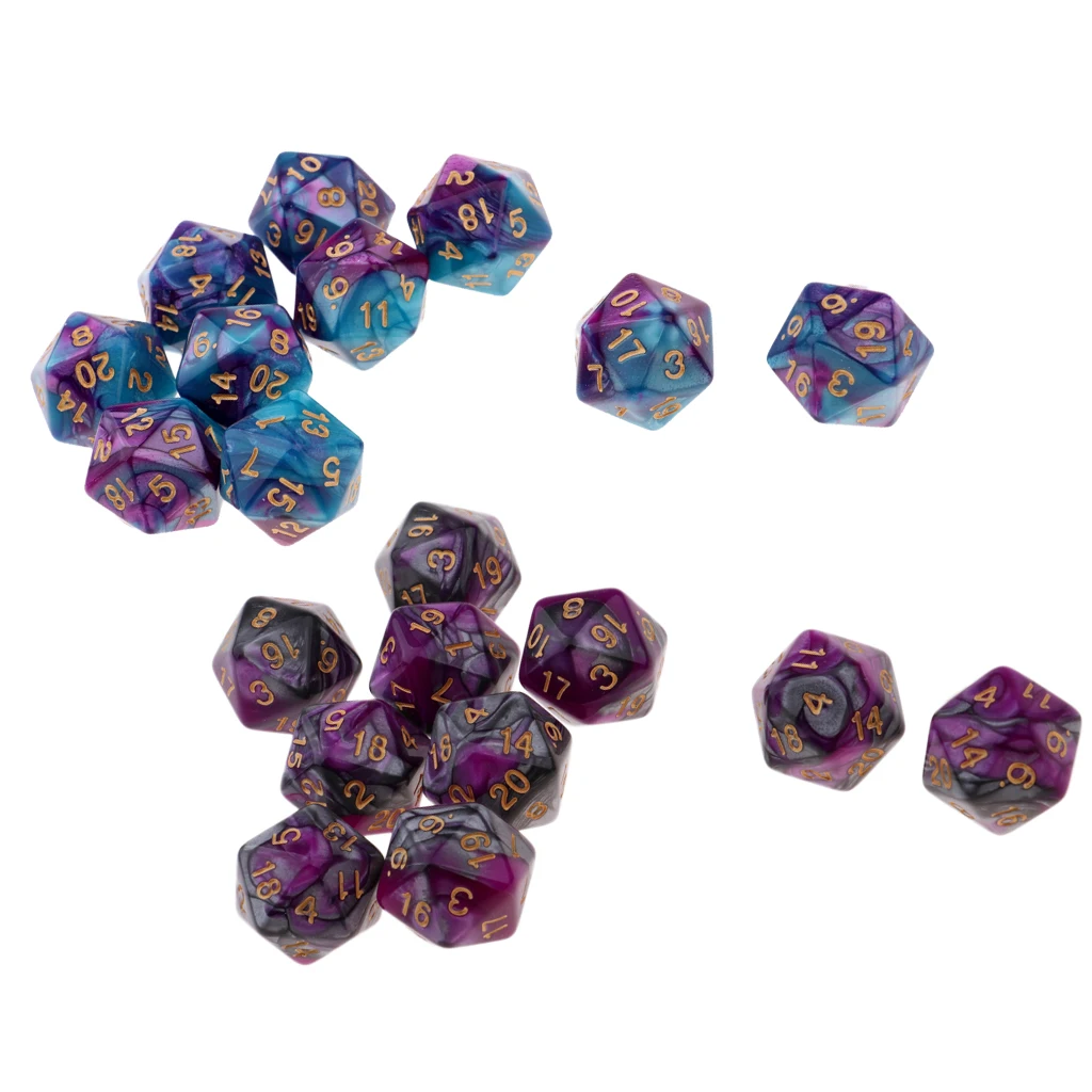 20 штук D20 кости Пластик мм многогранные кубики для настольный ролевые игры TRPG