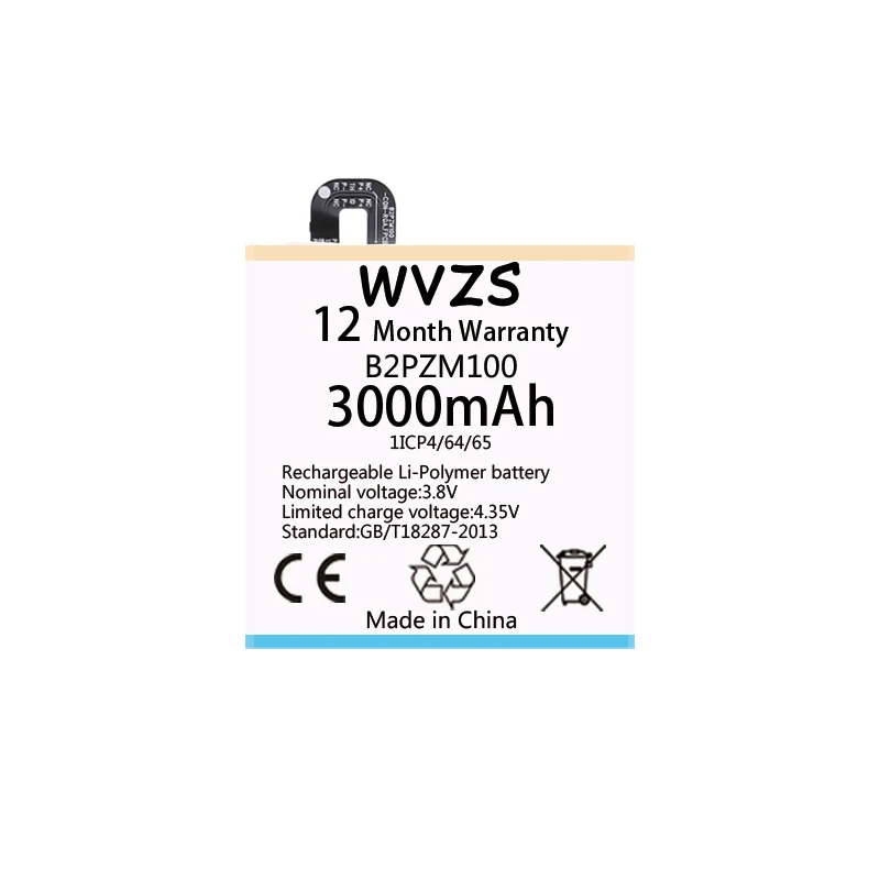 Wvzs 3000 мАч литий-полимерный аккумулятор B2PZM100 для htc Alpine U Play TD-LTE две sim-карты U-2u
