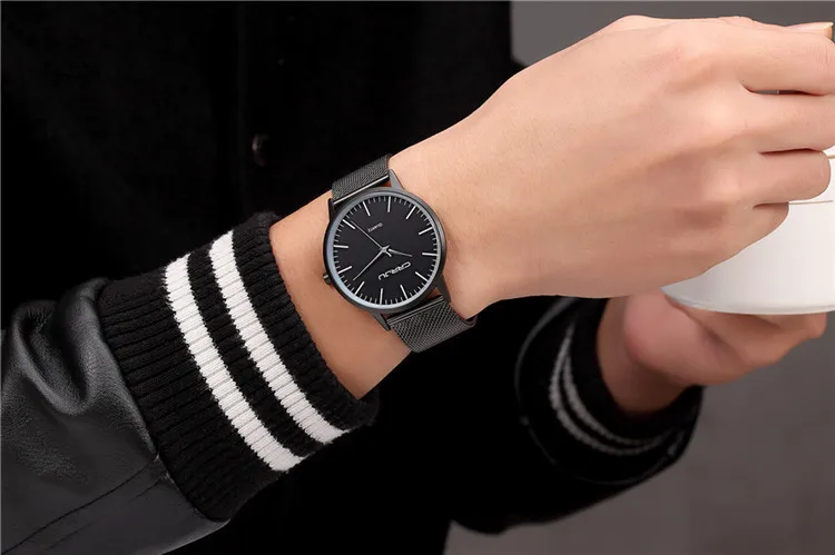 New Fashion Mens Watches Top Brand Luxury CRRJU Men Quartz Watch Mesh Band Stainless Steel Ultra Thin Clock Relogio Masculino | Наручные