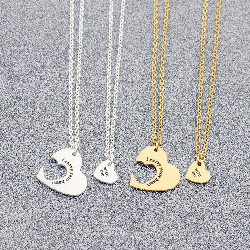 Женский комплект из колье сердца и с надписью I Carry Your Heart & Me|heart choker necklace|heart chokerchoker