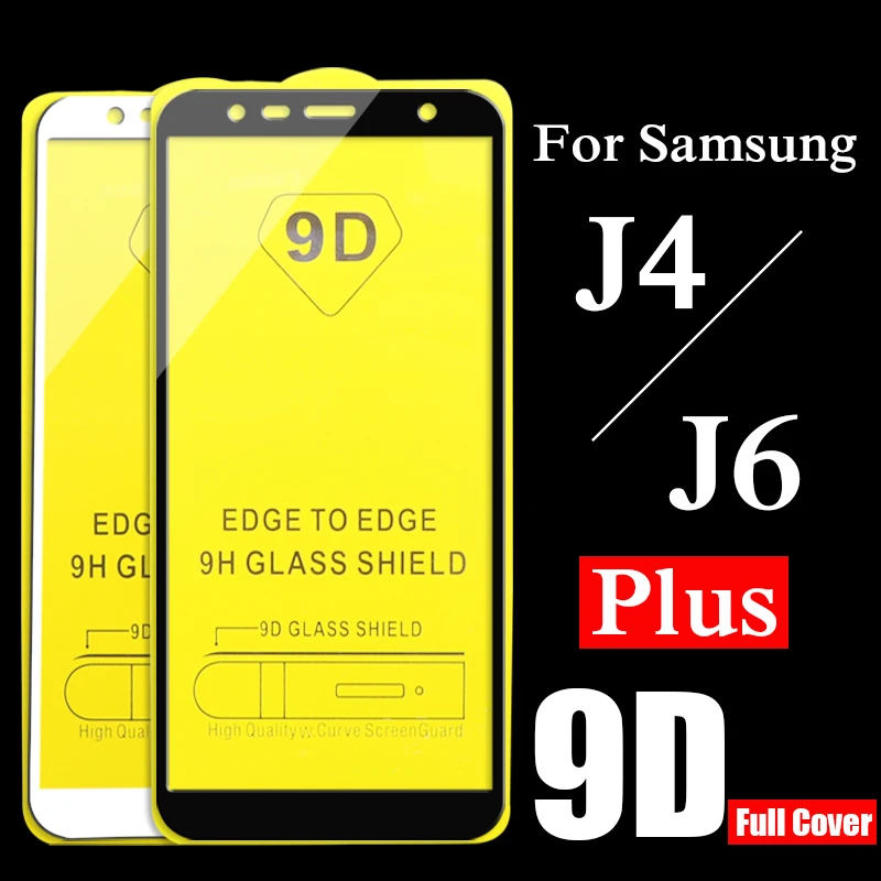 5 шт. 9D полное покрытие для samsung Galaxy J4 J6 плюс экрана мобильного телефона, защитное стекло на процессором обработки изображений galax j4 6 закаленное стекло tremp