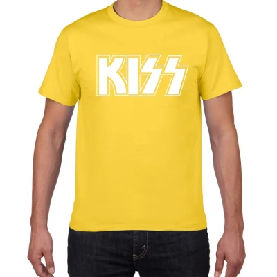 Новая футболка Kiss End of The Road Tour, Мужская футболка размера плюс, рок-группа, Мужская футболка, хлопок, Повседневная футболка, Мужская Уличная одежда, топы - Цвет: yellow