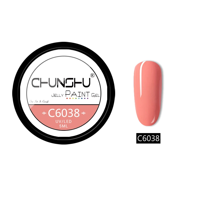 C6038 CHUNSHU 5 мл Блестки для рисования Гель УФ-гель для ногтей замочить от Желе Цвет Гель-лак для ногтей Полупостоянный лак для ногтей - Цвет: C6038