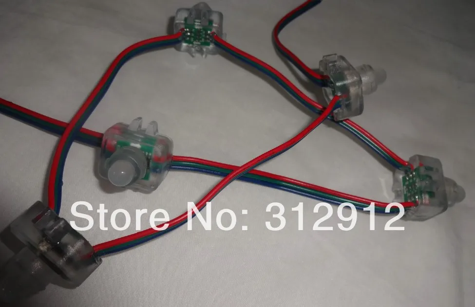 50 шт. DC5V вход WS2811 Светодиодный пиксельный свет с RGB-зеленый-синий провод IP68 оценка