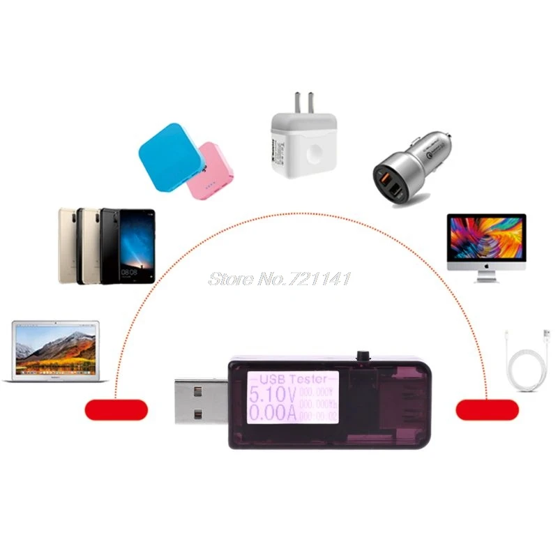 USB Детектор DC Цифровой тестер ЖК дисплей измеритель напряжения мощности