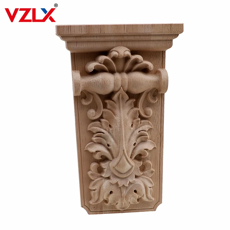 VZLX резная угловая мебель с аппликацией из дерева, дуба, винтажное украшение для дома, аксессуары для декора дверей, DIY Статуэтка