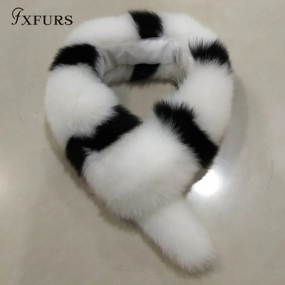 FXFURS шарф из натурального лисьего меха натуральный мех лисы меховой воротник кольцо глушитель женский меховой палантин шейный утеплитель 16 цветов
