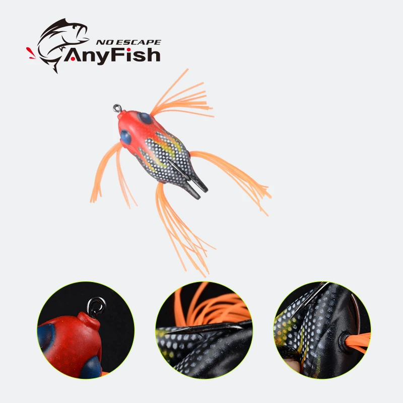 Рыболовная приманка ANYFISH BUMPY FROG 4 5 см 7 г с одним крючком черная рыба искусственная
