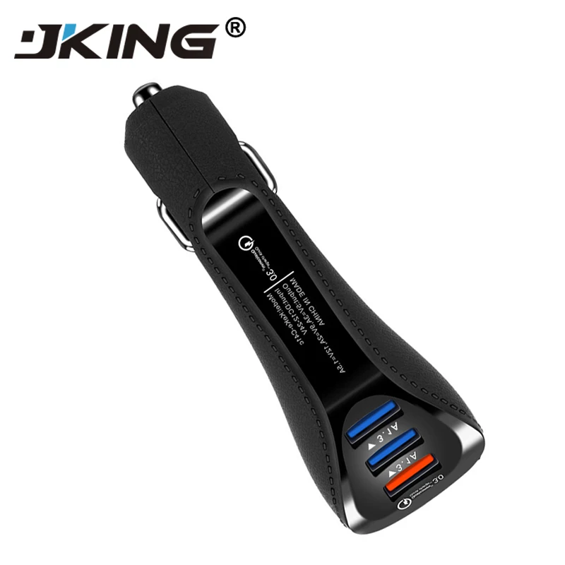 JKING 3 Ports Quick Charge 3.0 Car Charger 3.1A USB Charger for iPhone Samsung LG Mobile Phone Tablets car-styling Car-Charger