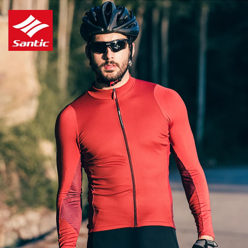 Santic Men Long Sleeve Cycling JerseysComfortable Sun-protective Road Bike MTB Top Jersey Spring Autumn Jerseys | Спорт и