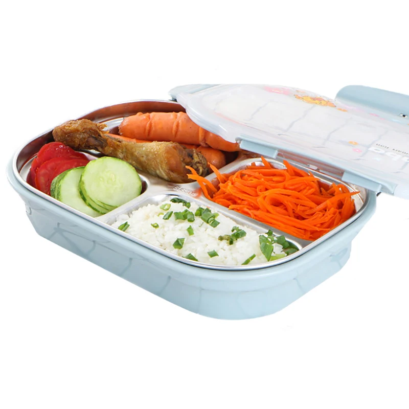 Baispo 304 Ланч бокс из нержавеющей стали милая детская коробка Bento контейнер для