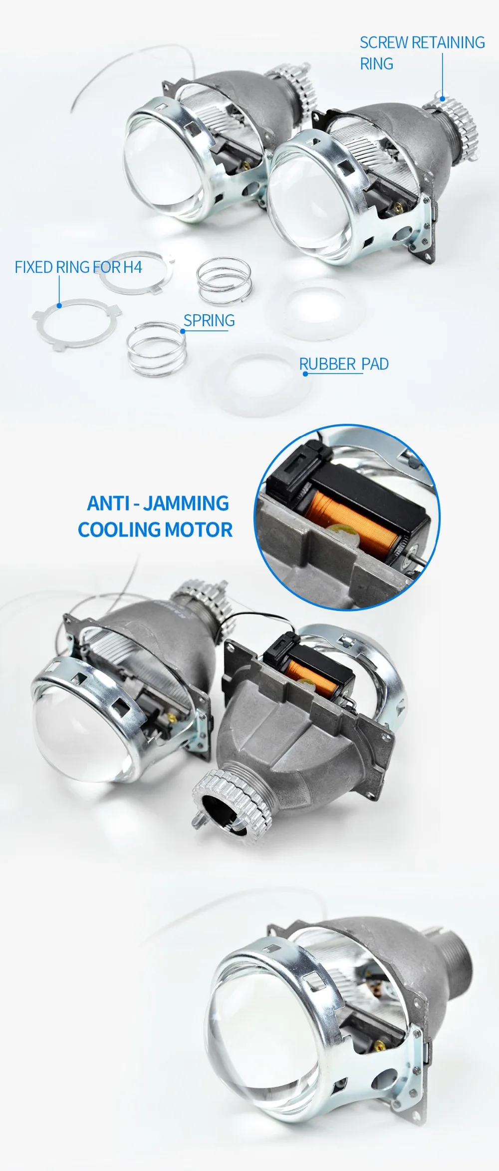 Kamiso H4/Q5 3 дюймов BI-XENON HI/ближнего и дальнего света проектор для Универсальный автомобильный бренд высокий/низкий светильник интеграции H4 модель автомобиля костюм D2S D2H