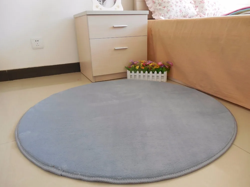 Мягкий круглый ковер из кораллового флиса нескользящий водопоглощающий пол